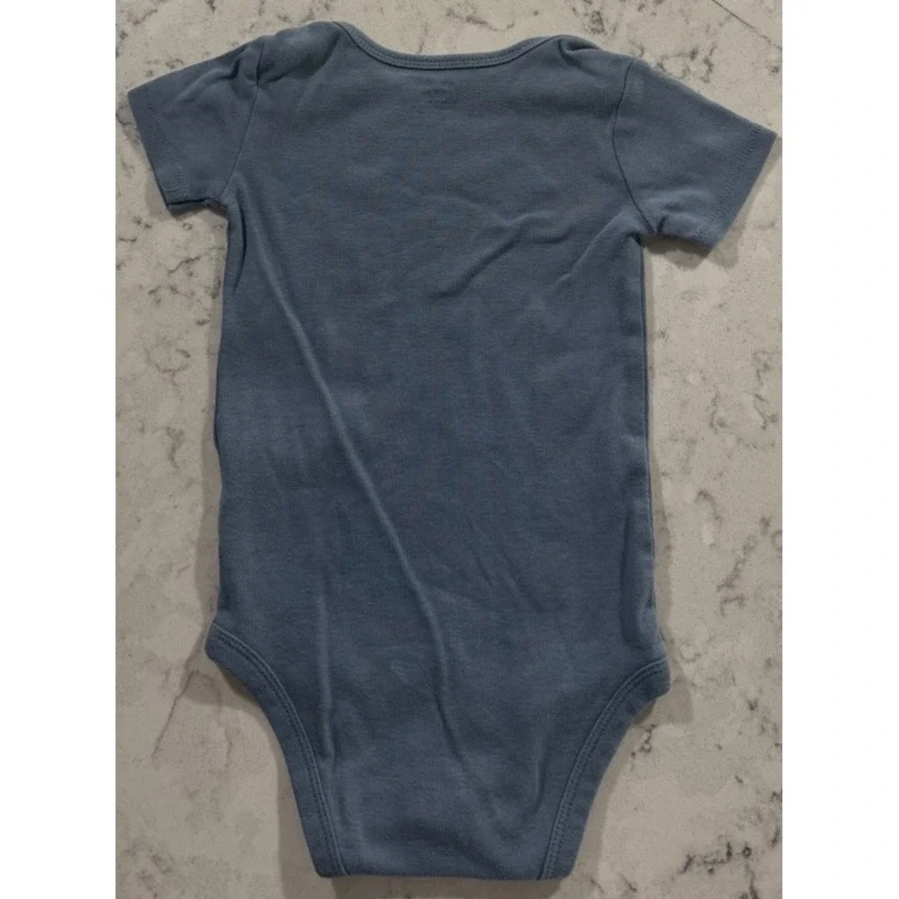 Carters Baby Boy Bodysuit 18 Months Steel Blue Short Sleeve Cotton 1R839910
